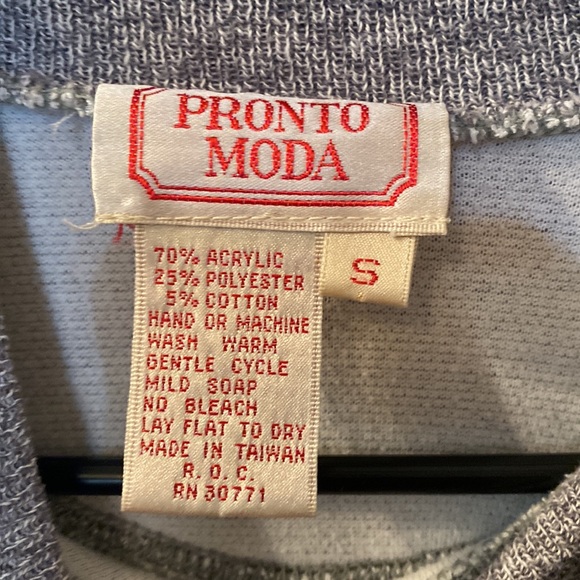 Vintage Pronto Moda striped sweater size small - Picture 2 of 3